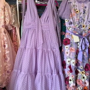JessaKae Lavender Polka Dot Dress